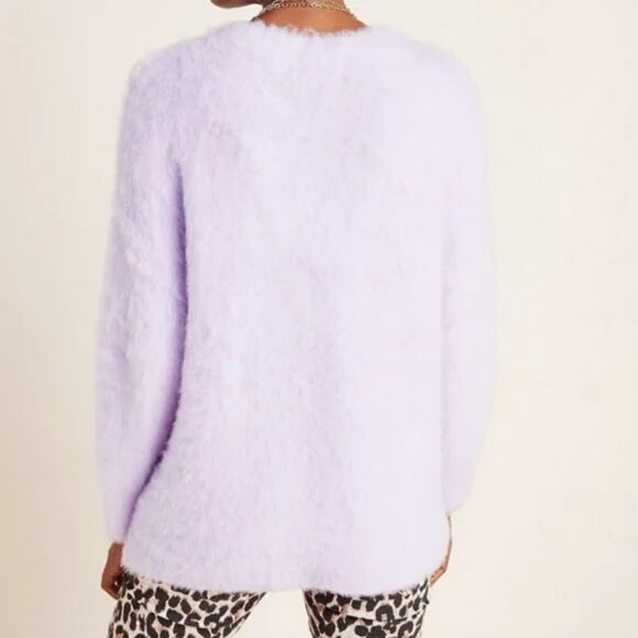 Anthropologie Women's Sweater Small Purple Simone Lavender Wool Alpaca Blend - Picture 3 of 7